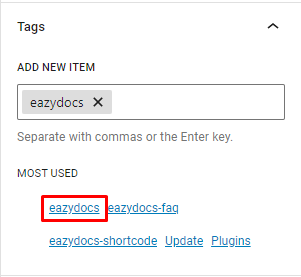 EazyDocs Content Tag Creator and Manager 