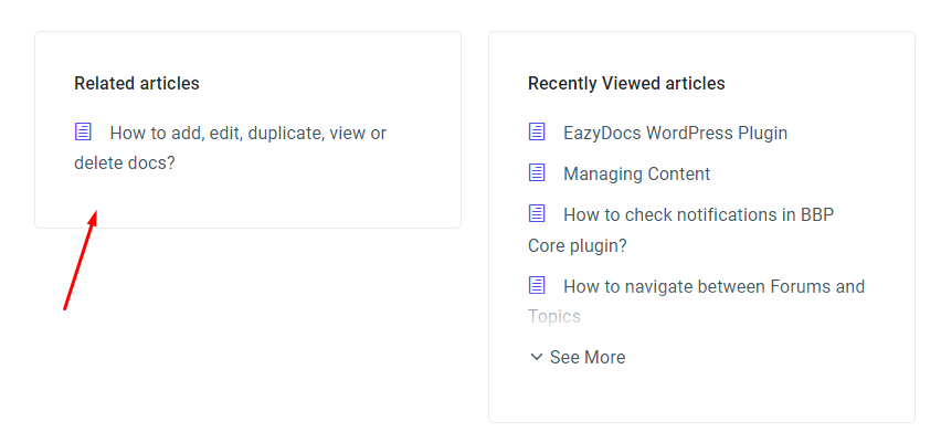 EazyDocs Related Content Dashboard