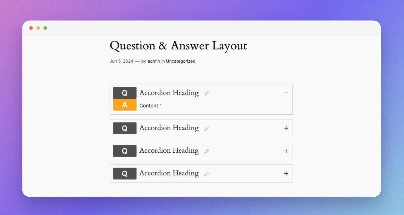 Advanced Accordion version Update :Question & Answer Style Layout
